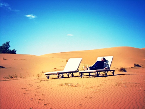 Sun Loungers at Desert Luxury Camp